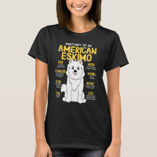 American Eskimo Anatomy Dog Mom Dad Cute T-Shirt