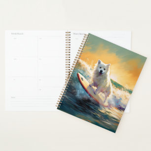American Eskimo Beach Surfing Painting Planner