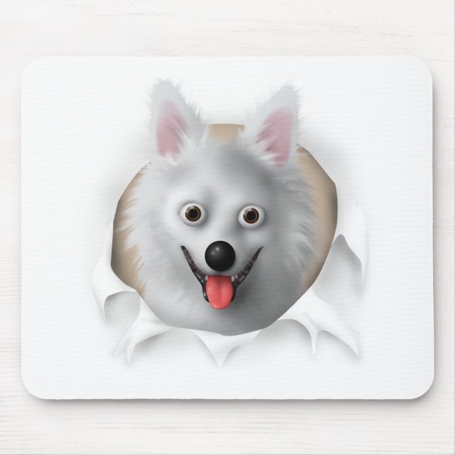 American Eskimo Busting Out Mouse Pad (Front)