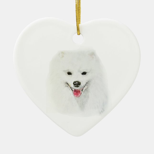 American Eskimo Ceramic Ornament (Front)