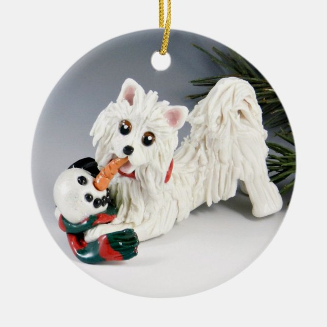 American Eskimo  Ceramic Ornament (Front)