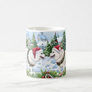 American Eskimo Christmas Coffee Mug