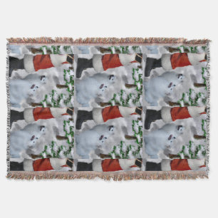 American Eskimo Christmas Throw Blanket
