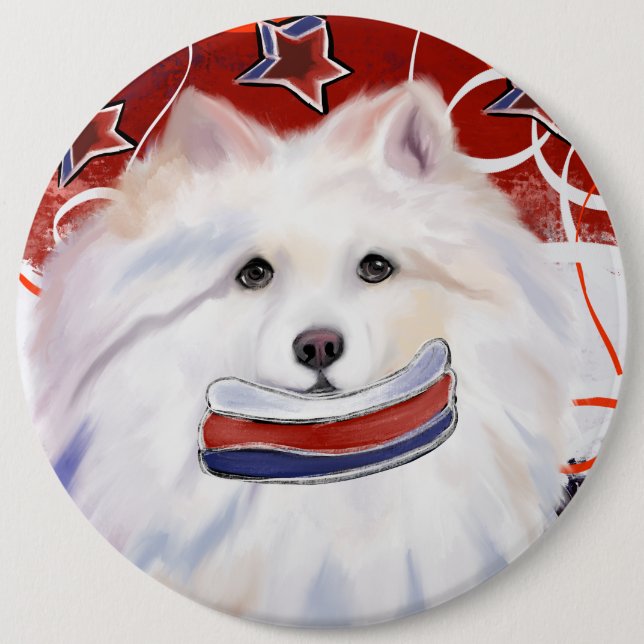 American Eskimo Dog  6 Cm Round Badge (Front)