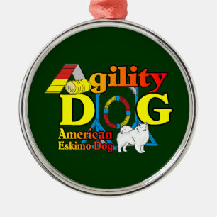 American Eskimo Dog Agility Metal Tree Decoration
