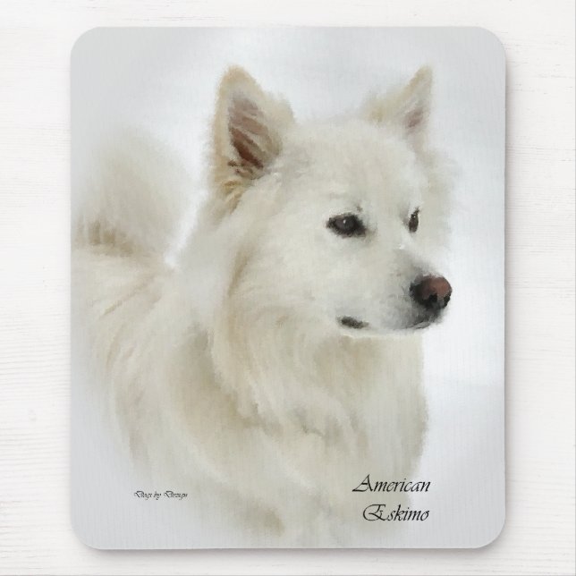 American Eskimo Dog Art Gifts Mouse Pad (Front)
