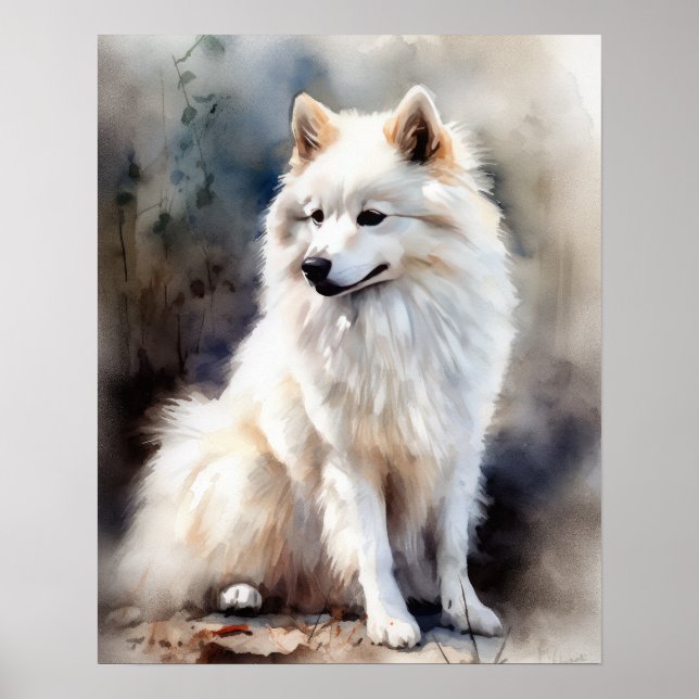 American Eskimo Dog Art Print Poster (Front)