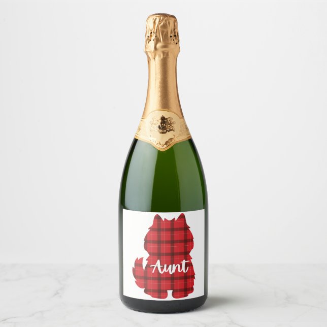 American Eskimo Dog Aunt Sparkling Wine Label (Front)