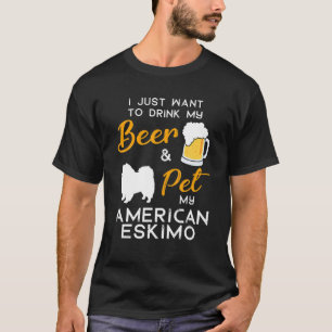 American Eskimo Dog Beer Lover Owner Xmas Birthday T-Shirt