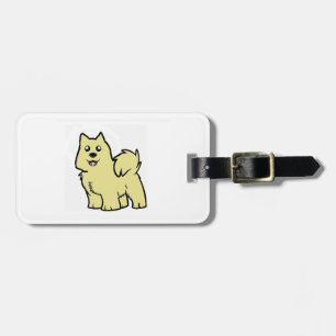 american eskimo dog buscuit cartoon luggage tag