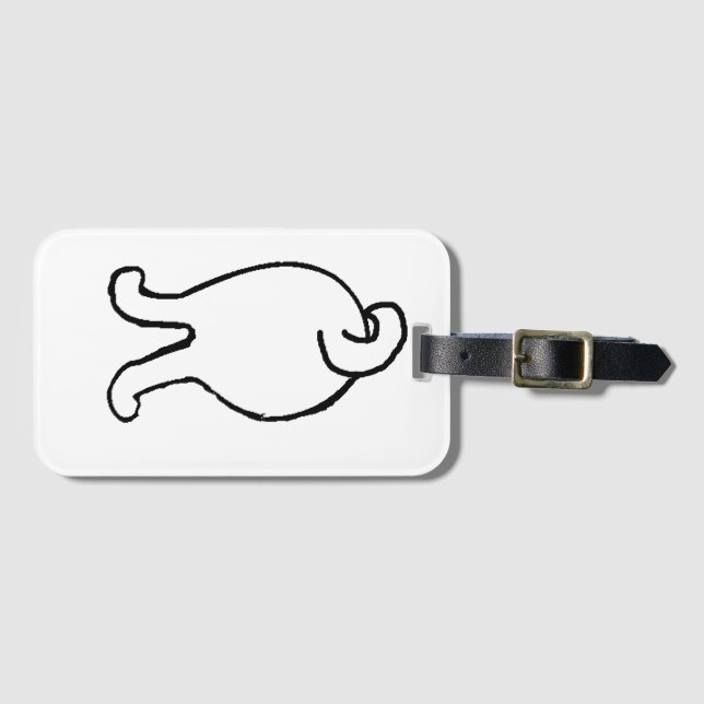 american eskimo dog butt luggage tag (Front Horizontal)