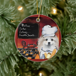 American Eskimo Dog Ceramic Ornament