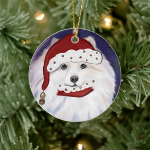 American Eskimo Dog Ceramic Ornament
