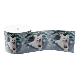 American Eskimo Dog Christmas Grosgrain Ribbon