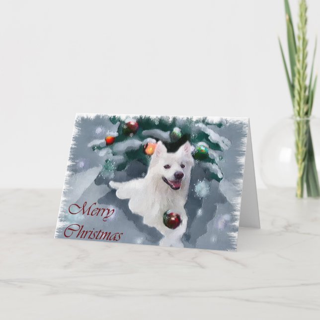 American Eskimo Dog Christmas Holiday Card (Front)