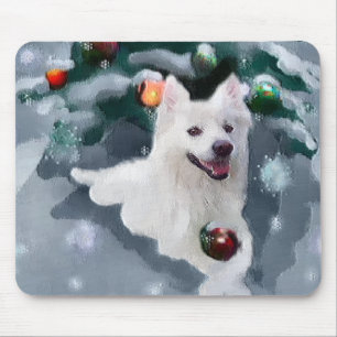 American Eskimo Dog Christmas Mouse Pad