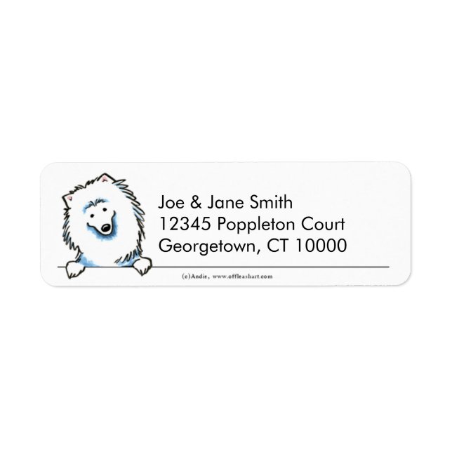 American Eskimo Dog Clean & Simple Return Address Label (Front)
