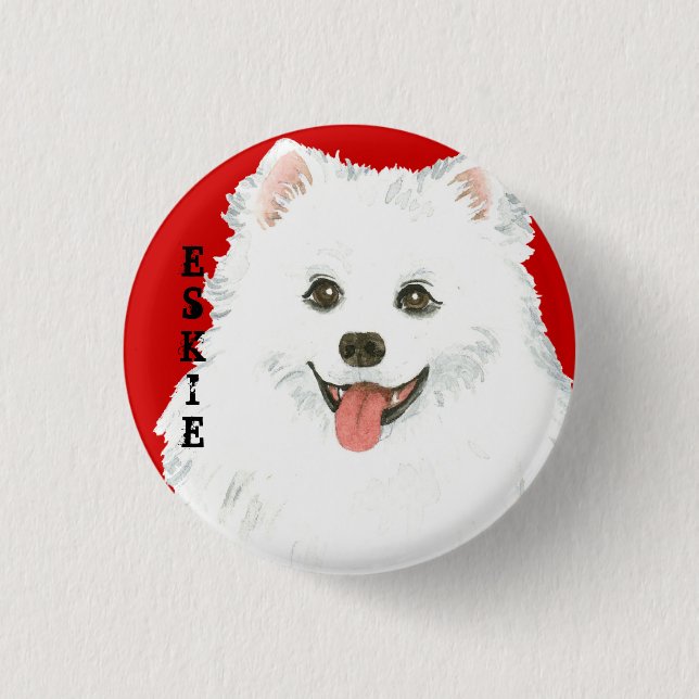 American Eskimo Dog Colour Block 3 Cm Round Badge (Front)