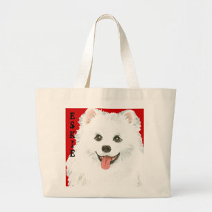American Eskimo Dog Colour Block Large Tote Bag