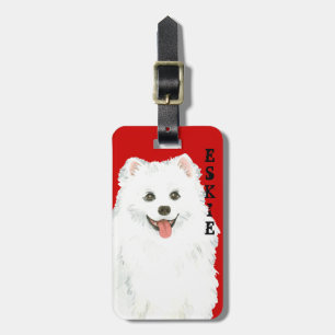 American Eskimo Dog Colour Block Luggage Tag