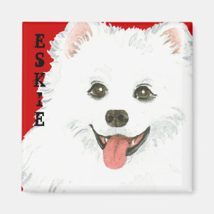 American Eskimo Dog Colour Block Magnet