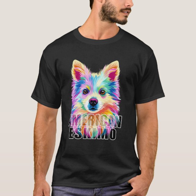 American Eskimo Dog Cute Eskie Dog Lover Colourful T-Shirt (Front)