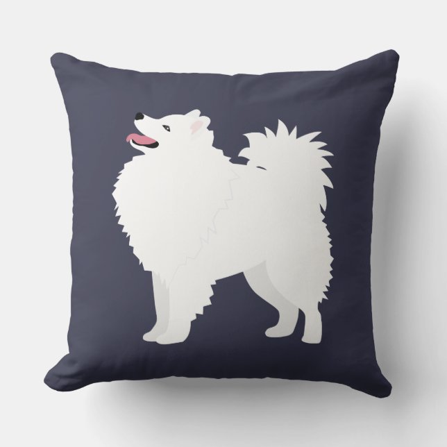 American Eskimo Dog Dog Breed Silhouette Cushion (Front)