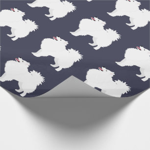 American Eskimo Dog Dog Breed Silhouette Wrapping Paper