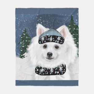 American Eskimo Dog Fleece Blanket