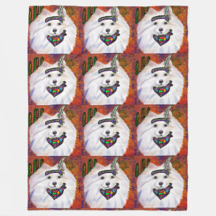 American Eskimo Dog Fleece Blanket