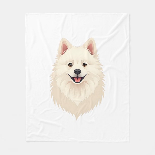 American Eskimo Dog Fleece Blanket (Front)