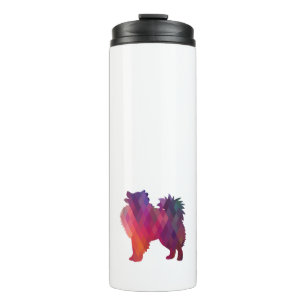 American Eskimo Dog Geo Silhouette Purple Thermal Tumbler