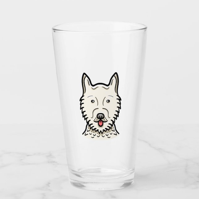 American Eskimo Dog Glass (Front)