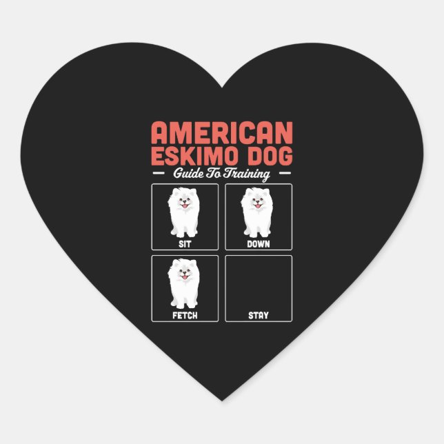 American Eskimo Dog Guide To Training Heart Sticker (Front)