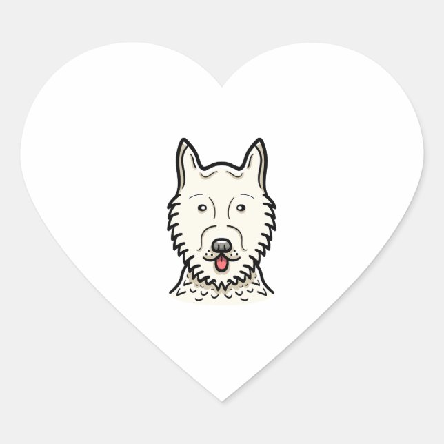 American Eskimo Dog Heart Sticker (Front)