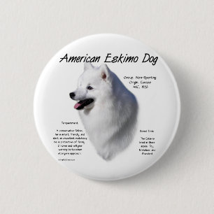 American Eskimo Dog History; All About Eskies 6 Cm Round Badge