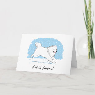 American Eskimo Dog "Let it Snow" Eskie Christmas Holiday Card