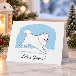 American Eskimo Dog "Let it Snow" Eskie Christmas Holiday Card