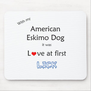 American Eskimo Dog Lick Design Mouse Pad
