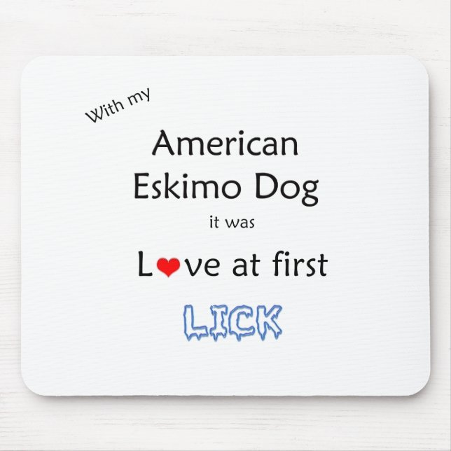 American Eskimo Dog Lick Design Mouse Pad (Front)