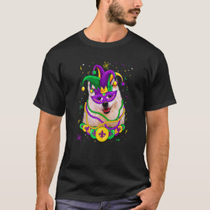 American Eskimo Dog Lover Mardi Gras Carnival Mask T-Shirt