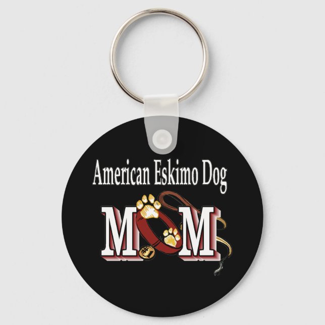 American Eskimo Dog MOM Key Ring (Front)