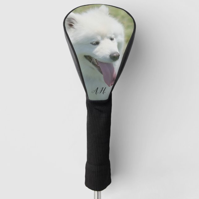 American Eskimo dog monogrammed Golf Head Cover (Front)