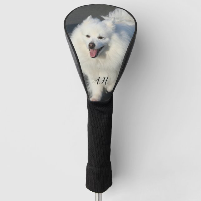 American Eskimo dog monogrammed Golf Head Cover (Front)