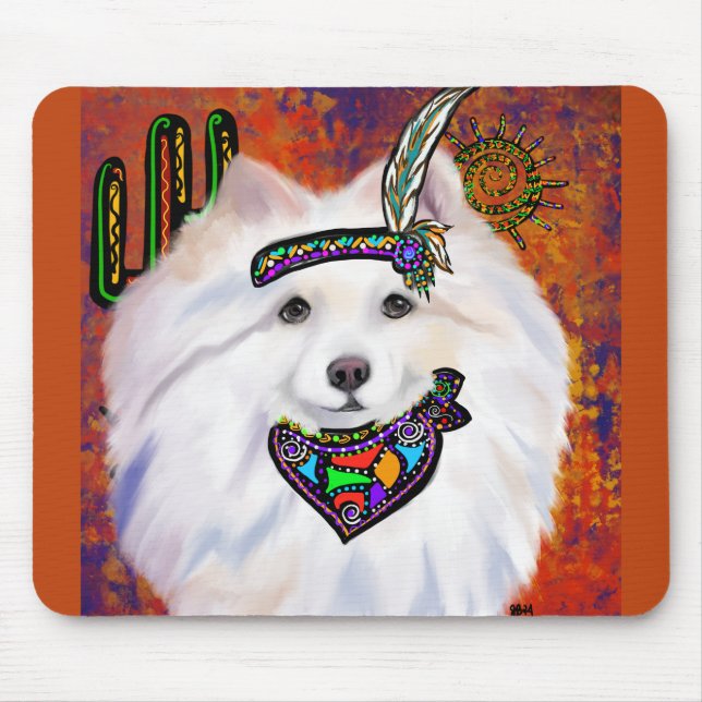American Eskimo Dog  Mouse Pad (Front)