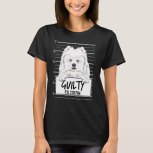 American Eskimo Dog Mugshot Guilty Dog T-Shirt
