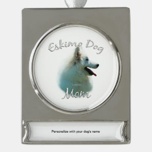 American Eskimo Dog Mum 2 Silver Plated Banner Ornament
