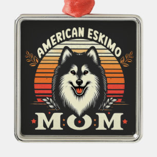 American Eskimo Dog Mum - Aunt dog lover Gift Idea Metal Ornament