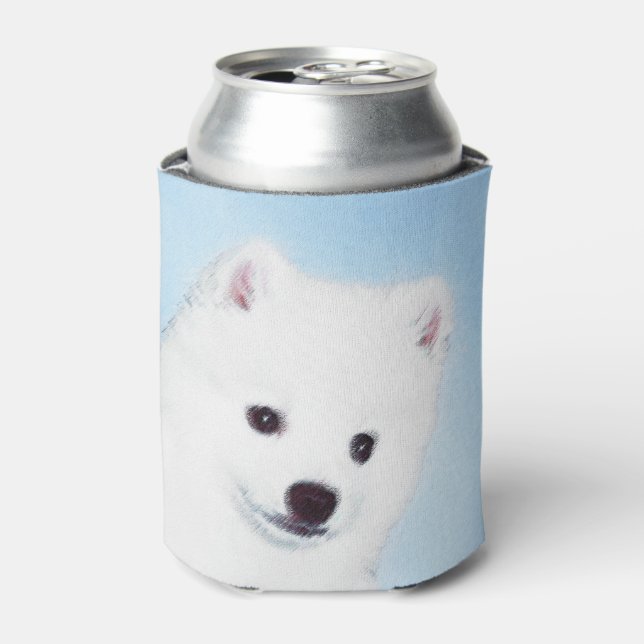 American Eskimo Dog Painting - Original Dog Art Can Cooler (Can Front)