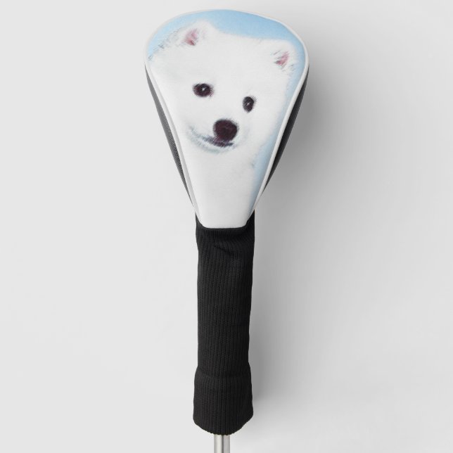 American Eskimo Dog Painting - Original Dog Art Golf Head Cover (Front)
